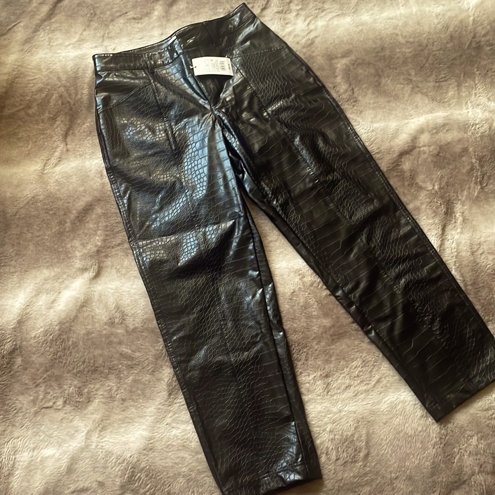 NWT Faux Leather Python Print Pants